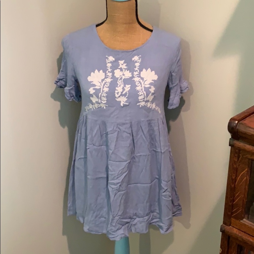 Blue country short airy dress